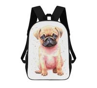 sinyumoney Mochila Escolar Impresa En 3D 17inch Mochila Infantil Cute Baby Pug Dog Puppy Bolsas Para Libros Bolsas De Viaje De Alta Capacidad Para Niños/estudiantes/adultos