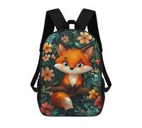 sinyumoney Mochila Escolar Impresa En 3D 17inch Mochila Infantil Cute Fox in Torpical Forest Bolsas Para Libros Bolsas De Viaje De Alta Capacidad Para Niños/estudiantes/adultos
