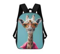 sinyumoney Mochila Escolar Impresa En 3D 17inch Mochila Infantil Cute Giraffe with Glasses Bolsas Para Libros Bolsas De Viaje De Alta Capacidad Para Niños/estudiantes/adultos