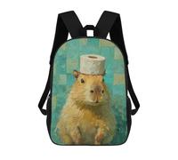 sinyumoney Mochila Escolar Impresa En 3D 17inch Mochila Infantil Cute Hamster with Toilet Paper Hat Bolsas Para Libros Bolsas De Viaje De Alta Capacidad Para Niños/estudiantes/adultos
