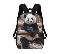 sinyumoney Mochila Escolar Impresa En 3D 17inch Mochila Infantil Cute Panda Portrait on Wooden Structure Bolsas Para Libros Bolsas De Viaje De Alta Capacidad Para Niños/estudiantes/adultos