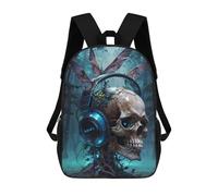 sinyumoney Mochila Escolar Impresa En 3D 17inch Mochila Infantil Death Moth Skull Music Bolsas Para Libros Bolsas De Viaje De Alta Capacidad Para Niños/estudiantes/adultos