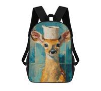 sinyumoney Mochila Escolar Impresa En 3D 17inch Mochila Infantil Deer with Toilet Paper Hat-1 Bolsas Para Libros Bolsas De Viaje De Alta Capacidad Para Niños/estudiantes/adultos
