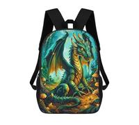 sinyumoney Mochila Escolar Impresa En 3D 17inch Mochila Infantil Fantasy Dragon Forest Scene Bolsas Para Libros Bolsas De Viaje De Alta Capacidad Para Niños/estudiantes/adultos