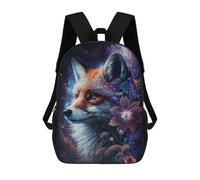 sinyumoney Mochila Escolar Impresa En 3D 17inch Mochila Infantil Fantasy Fox with Flowers-1 Bolsas Para Libros Bolsas De Viaje De Alta Capacidad Para Niños/estudiantes/adultos