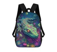 sinyumoney Mochila Escolar Impresa En 3D 17inch Mochila Infantil Fantasy Lizard in Amazon Rainforest-1 Bolsas Para Libros Bolsas De Viaje De Alta Capacidad Para Niños/estudiantes/adultos