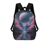 sinyumoney Mochila Escolar Impresa En 3D 17inch Mochila Infantil Fantasy Moonlit Waterfall Scene Bolsas Para Libros Bolsas De Viaje De Alta Capacidad Para Niños/estudiantes/adultos