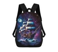 sinyumoney Mochila Escolar Impresa En 3D 17inch Mochila Infantil Fantasy Sailing Ship Night Sky Bolsas Para Libros Bolsas De Viaje De Alta Capacidad Para Niños/estudiantes/adultos
