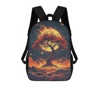sinyumoney Mochila Escolar Impresa En 3D 17inch Mochila Infantil Fiery Tree in Space Bolsas Para Libros Bolsas De Viaje De Alta Capacidad Para Niños/estudiantes/adultos