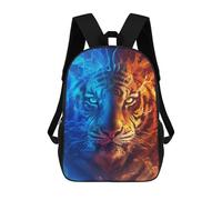 sinyumoney Mochila Escolar Impresa En 3D 17inch Mochila Infantil Flaming Blue Tiger Art Print Bolsas Para Libros Bolsas De Viaje De Alta Capacidad Para Niños/estudiantes/adultos