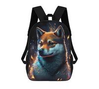sinyumoney Mochila Escolar Impresa En 3D 17inch Mochila Infantil Flaming Shiba Inu Art Print Bolsas Para Libros Bolsas De Viaje De Alta Capacidad Para Niños/estudiantes/adultos