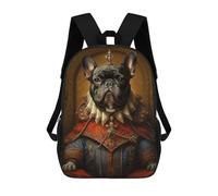 sinyumoney Mochila Escolar Impresa En 3D 17inch Mochila Infantil French Bulldog The King Bolsas Para Libros Bolsas De Viaje De Alta Capacidad Para Niños/estudiantes/adultos