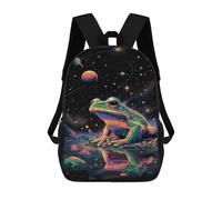sinyumoney Mochila Escolar Impresa En 3D 17inch Mochila Infantil Frog in Space Art Print Bolsas Para Libros Bolsas De Viaje De Alta Capacidad Para Niños/estudiantes/adultos