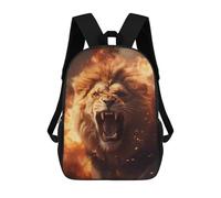 sinyumoney Mochila Escolar Impresa En 3D 17inch Mochila Infantil Furious Lion Fire Flames Bolsas Para Libros Bolsas De Viaje De Alta Capacidad Para Niños/estudiantes/adultos