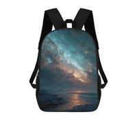 sinyumoney Mochila Escolar Impresa En 3D 17inch Mochila Infantil Galactic Beach Sunset Bolsas Para Libros Bolsas De Viaje De Alta Capacidad Para Niños/estudiantes/adultos