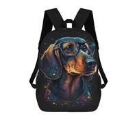 sinyumoney Mochila Escolar Impresa En 3D 17inch Mochila Infantil Galactic Dachshund Glasses Art Print Bolsas Para Libros Bolsas De Viaje De Alta Capacidad Para Niños/estudiantes/adultos
