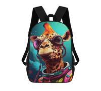 sinyumoney Mochila Escolar Impresa En 3D 17inch Mochila Infantil Giraffe Astronaut Goggles Bolsas Para Libros Bolsas De Viaje De Alta Capacidad Para Niños/estudiantes/adultos