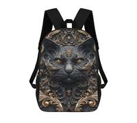 sinyumoney Mochila Escolar Impresa En 3D 17inch Mochila Infantil Golden Cat Art Deco Bolsas Para Libros Bolsas De Viaje De Alta Capacidad Para Niños/estudiantes/adultos