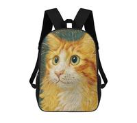 sinyumoney Mochila Escolar Impresa En 3D 17inch Mochila Infantil Golden Cat Portrait -1 Bolsas Para Libros Bolsas De Viaje De Alta Capacidad Para Niños/estudiantes/adultos