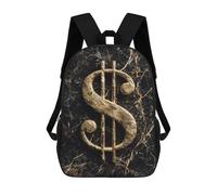 sinyumoney Mochila Escolar Impresa En 3D 17inch Mochila Infantil Golden Dollar Sign Marble Background-1 Bolsas Para Libros Bolsas De Viaje De Alta Capacidad Para Niños/estudiantes/adultos