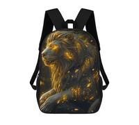 sinyumoney Mochila Escolar Impresa En 3D 17inch Mochila Infantil Golden Lion Bolsas Para Libros Bolsas De Viaje De Alta Capacidad Para Niños/estudiantes/adultos