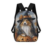 sinyumoney Mochila Escolar Impresa En 3D 17inch Mochila Infantil Halloween Witch Dog Art Print-5 Bolsas Para Libros Bolsas De Viaje De Alta Capacidad Para Niños/estudiantes/adultos