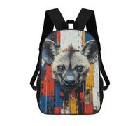 sinyumoney Mochila Escolar Impresa En 3D 17inch Mochila Infantil Hyena Portrait with Abstract Background Bolsas Para Libros Bolsas De Viaje De Alta Capacidad Para Niños/estudiantes/adultos