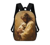 sinyumoney Mochila Escolar Impresa En 3D 17inch Mochila Infantil Jesus Holding Lamb Painting-5 Bolsas Para Libros Bolsas De Viaje De Alta Capacidad Para Niños/estudiantes/adultos