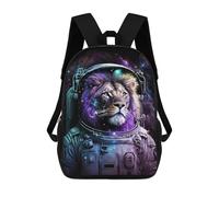 sinyumoney Mochila Escolar Impresa En 3D 17inch Mochila Infantil Lion Astronaut in Space -2 Bolsas Para Libros Bolsas De Viaje De Alta Capacidad Para Niños/estudiantes/adultos