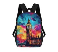 sinyumoney Mochila Escolar Impresa En 3D 17inch Mochila Infantil London's Vibrant Big Ben -1 Bolsas Para Libros Bolsas De Viaje De Alta Capacidad Para Niños/estudiantes/adultos