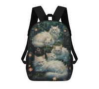 sinyumoney Mochila Escolar Impresa En 3D 17inch Mochila Infantil Magical Fantasy Cats Garden Bolsas Para Libros Bolsas De Viaje De Alta Capacidad Para Niños/estudiantes/adultos