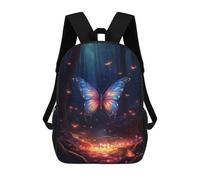 sinyumoney Mochila Escolar Impresa En 3D 17inch Mochila Infantil Magical Forest Butterfly Bolsas Para Libros Bolsas De Viaje De Alta Capacidad Para Niños/estudiantes/adultos