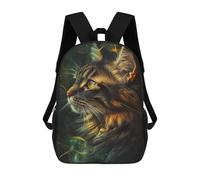 sinyumoney Mochila Escolar Impresa En 3D 17inch Mochila Infantil Magical Forest Cat Portrait Bolsas Para Libros Bolsas De Viaje De Alta Capacidad Para Niños/estudiantes/adultos