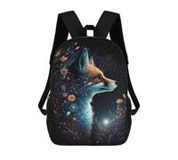sinyumoney Mochila Escolar Impresa En 3D 17inch Mochila Infantil Magical Fox with Flowers-3 Bolsas Para Libros Bolsas De Viaje De Alta Capacidad Para Niños/estudiantes/adultos