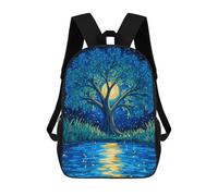 sinyumoney Mochila Escolar Impresa En 3D 17inch Mochila Infantil Magical Night Tree Reflections Bolsas Para Libros Bolsas De Viaje De Alta Capacidad Para Niños/estudiantes/adultos