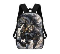 sinyumoney Mochila Escolar Impresa En 3D 17inch Mochila Infantil Majestic Black Horse Bolsas Para Libros Bolsas De Viaje De Alta Capacidad Para Niños/estudiantes/adultos
