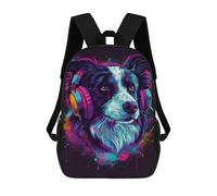 sinyumoney Mochila Escolar Impresa En 3D 17inch Mochila Infantil Music Lovers' Dog Headphones Bolsas Para Libros Bolsas De Viaje De Alta Capacidad Para Niños/estudiantes/adultos