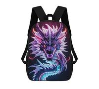 sinyumoney Mochila Escolar Impresa En 3D 17inch Mochila Infantil Neon Purple Dragon Bolsas Para Libros Bolsas De Viaje De Alta Capacidad Para Niños/estudiantes/adultos