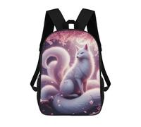 sinyumoney Mochila Escolar Impresa En 3D 17inch Mochila Infantil Ninetail White Kitsune Bolsas Para Libros Bolsas De Viaje De Alta Capacidad Para Niños/estudiantes/adultos