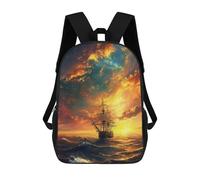 sinyumoney Mochila Escolar Impresa En 3D 17inch Mochila Infantil Ocean Voyage at Sunset Bolsas Para Libros Bolsas De Viaje De Alta Capacidad Para Niños/estudiantes/adultos