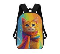 sinyumoney Mochila Escolar Impresa En 3D 17inch Mochila Infantil Rainbow Cat Scarf Art Print-1 Bolsas Para Libros Bolsas De Viaje De Alta Capacidad Para Niños/estudiantes/adultos