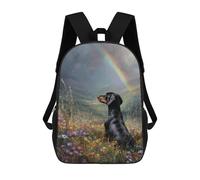 sinyumoney Mochila Escolar Impresa En 3D 17inch Mochila Infantil Rainbow Dog Field Painting Bolsas Para Libros Bolsas De Viaje De Alta Capacidad Para Niños/estudiantes/adultos