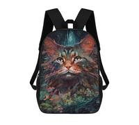 sinyumoney Mochila Escolar Impresa En 3D 17inch Mochila Infantil Rainbow Forest Cat Bolsas Para Libros Bolsas De Viaje De Alta Capacidad Para Niños/estudiantes/adultos