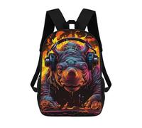 sinyumoney Mochila Escolar Impresa En 3D 17inch Mochila Infantil Rhinoceros DJ Headphones Music Bolsas Para Libros Bolsas De Viaje De Alta Capacidad Para Niños/estudiantes/adultos