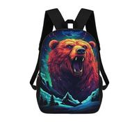 sinyumoney Mochila Escolar Impresa En 3D 17inch Mochila Infantil Roaring Wild Bear Illustration Bolsas Para Libros Bolsas De Viaje De Alta Capacidad Para Niños/estudiantes/adultos