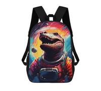sinyumoney Mochila Escolar Impresa En 3D 17inch Mochila Infantil Space Dinosaur Astronaut Artwork Bolsas Para Libros Bolsas De Viaje De Alta Capacidad Para Niños/estudiantes/adultos