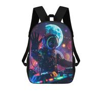 sinyumoney Mochila Escolar Impresa En 3D 17inch Mochila Infantil Space DJ Mixing Cosmic Beats Bolsas Para Libros Bolsas De Viaje De Alta Capacidad Para Niños/estudiantes/adultos