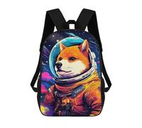 sinyumoney Mochila Escolar Impresa En 3D 17inch Mochila Infantil Space Dog Astronaut Art Print-16 Bolsas Para Libros Bolsas De Viaje De Alta Capacidad Para Niños/estudiantes/adultos