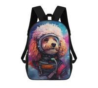 sinyumoney Mochila Escolar Impresa En 3D 17inch Mochila Infantil Space Poodle Adventure -7 Bolsas Para Libros Bolsas De Viaje De Alta Capacidad Para Niños/estudiantes/adultos
