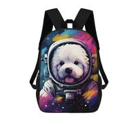 sinyumoney Mochila Escolar Impresa En 3D 17inch Mochila Infantil Space Pup Adventure -26 Bolsas Para Libros Bolsas De Viaje De Alta Capacidad Para Niños/estudiantes/adultos